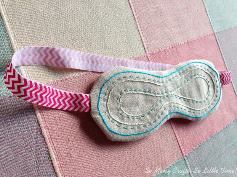 Embroidered eye mask Hello! Hooray!