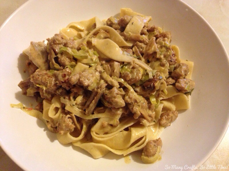 Tagliatelle with sausages, rosemary and porcini mushrooms Hello! Hooray!