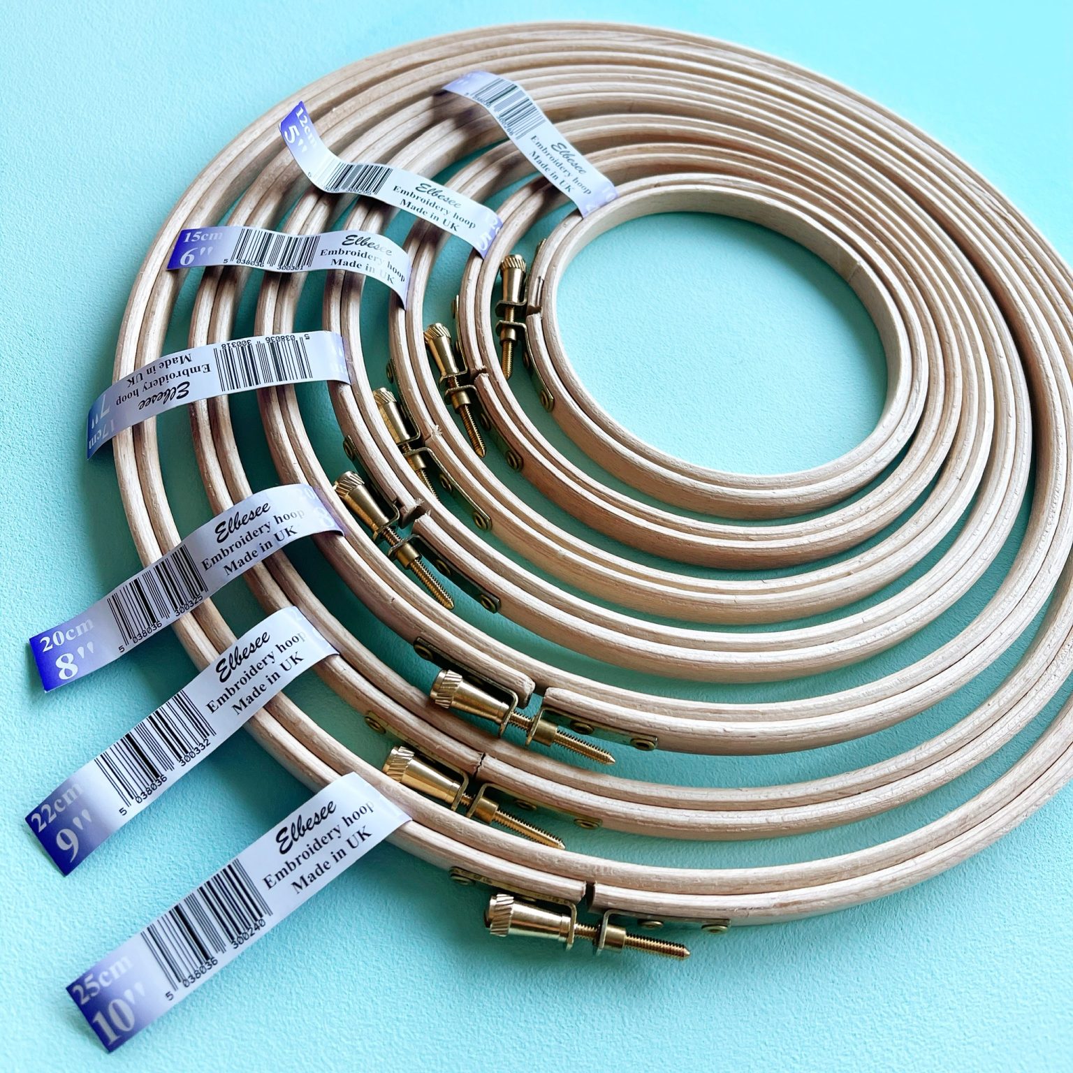 Elbesee wooden embroidery hoops Hello! Hooray!